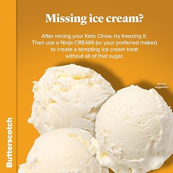 Keto Chow Butterscotch Meal Replacement Shake Powder, 1 Meal | Nutritionally Complete Low Carb Meal, High Protein Breakfast or Lunch Replacement, Gluten Free, Keeps You Full for Hours
