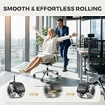 Office Chair Wheels – 2 Inch Heavy Duty Caster Wheels Replacement for Carpet & Hardwood Floors, Roulette Chaise Bureau Smooth & Quiet Replacement, Universal Fit 11x22mm, Set of 5 Grey