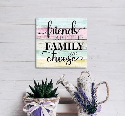 Miniatura 5 de Letrero de madera con texto en inglés "Friends Are the Family We Choose", placa de madera, letrero de arte, letrero de amistad, cita de mejor amigo,