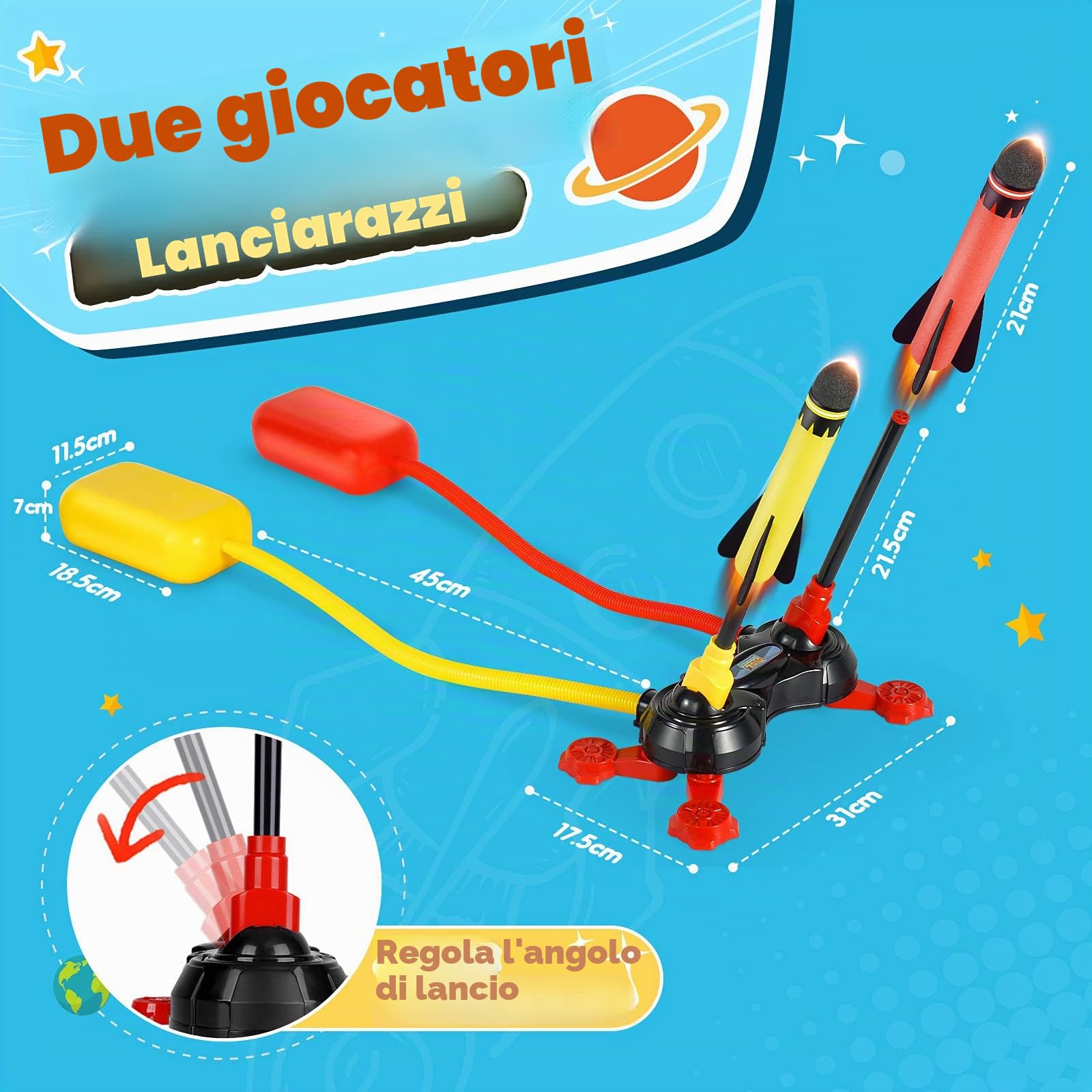 Anginne Razzo Spaziale Giocattolo, Regalo Bambino 3-10 Anni Maschio Regali Natale per Bambini Giocattoli Bambino 3-11 Anni Giochi da Giardino Esterno per Bambini Giochi Bambini 3-12 Anni