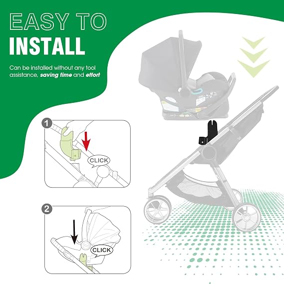 Car Seat Adapter for Stroller Compatible with Baby Jogger (City Go/City Select) & Graco Car Seats City Select Stroller Accessories Car Seat Adapter for Stroller Nylon, Black