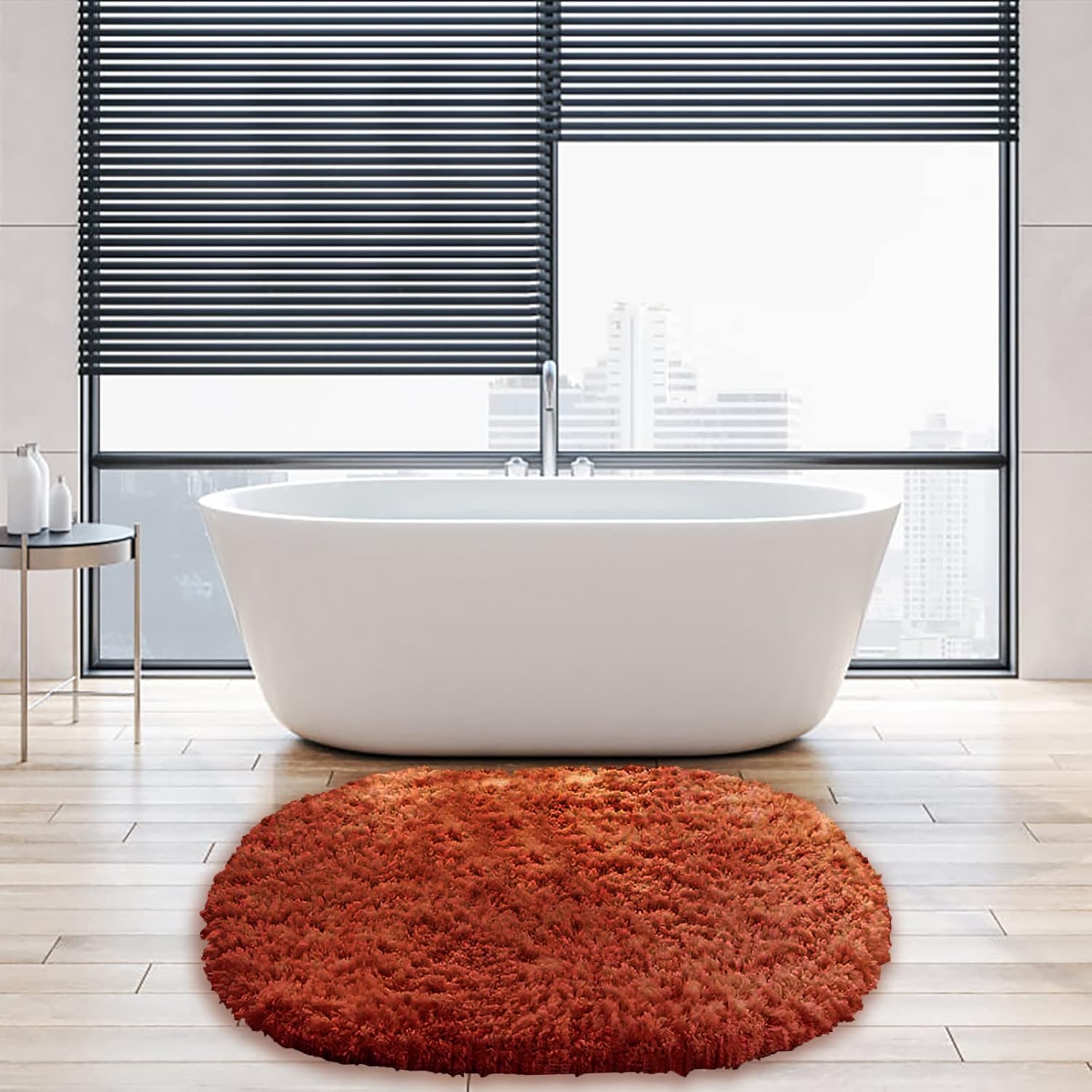 Bathroom Rugs 27x18 Inch Non-Slip Extra Soft Thick Washable Absorbent Shaggy Microfiber Bath Rugs Plush Quick Dry Machine