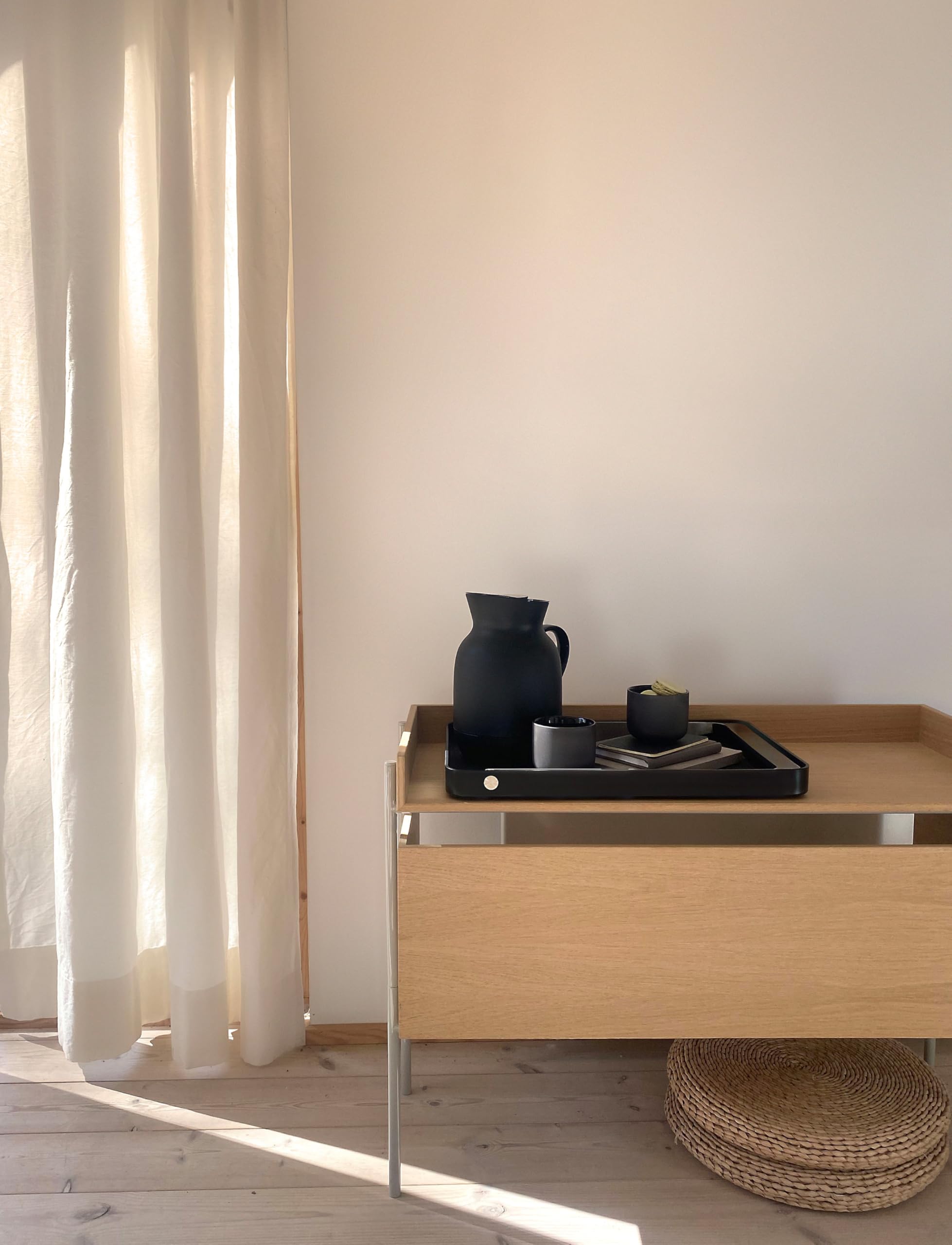Stelton Serviertablett Take Away - Minimalistisches Tablett mit klappbarem Griff, rutschfester Gummifläche - ABS-Kunststoff & Edelstahl - Einhändige Servierplatte für Getränke, Frühstück