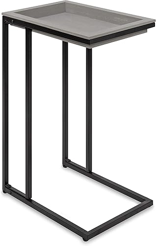 Miniatura 9 de Kate and Laurel Lockridge - Sofá industrial moderno de madera y metal, mesa auxiliar plegable, color marrón rústico claro y negro Natural,Negro