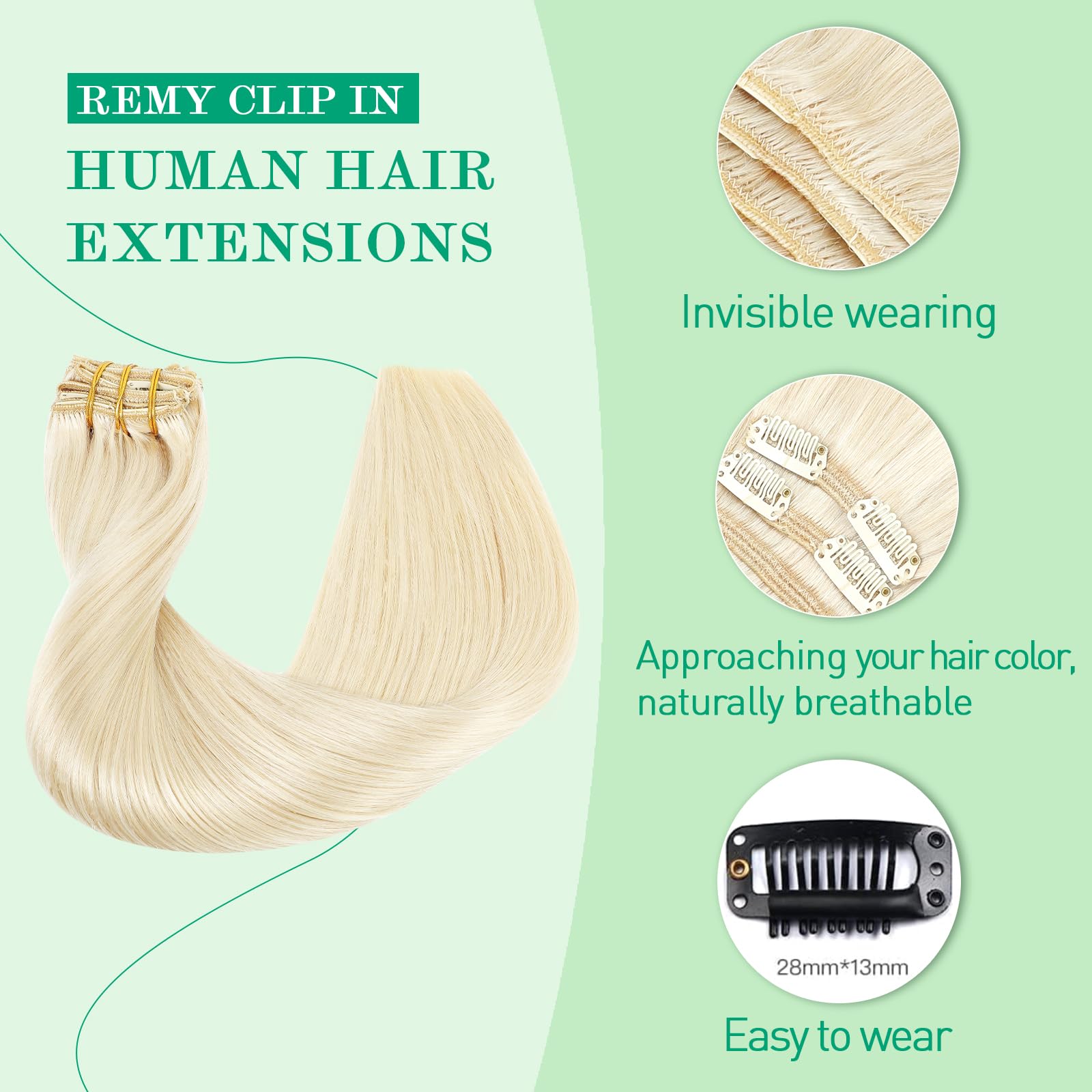 SURNEL Extensiones Clip Pelo Natural 100g 35cm 6 Piezas Castaño Chocolate Extensiones De Clip De Humano Real Extensiones Pelo Natural Remy (C#4-35cm) — view 49