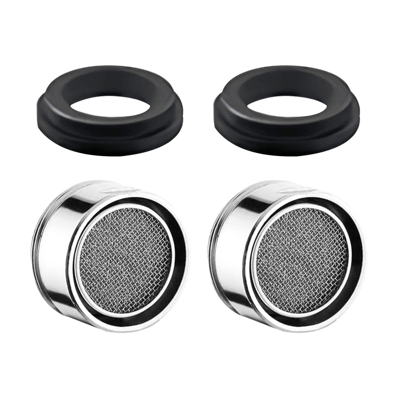 2 Pcs Faucet Filter Replacement Insert, Tap Aerator Male, Water Saver Tap Filter Nozzle for Kitchen Sink, Bathrooms, Toilets, Restaurants, 24mm (Silver)