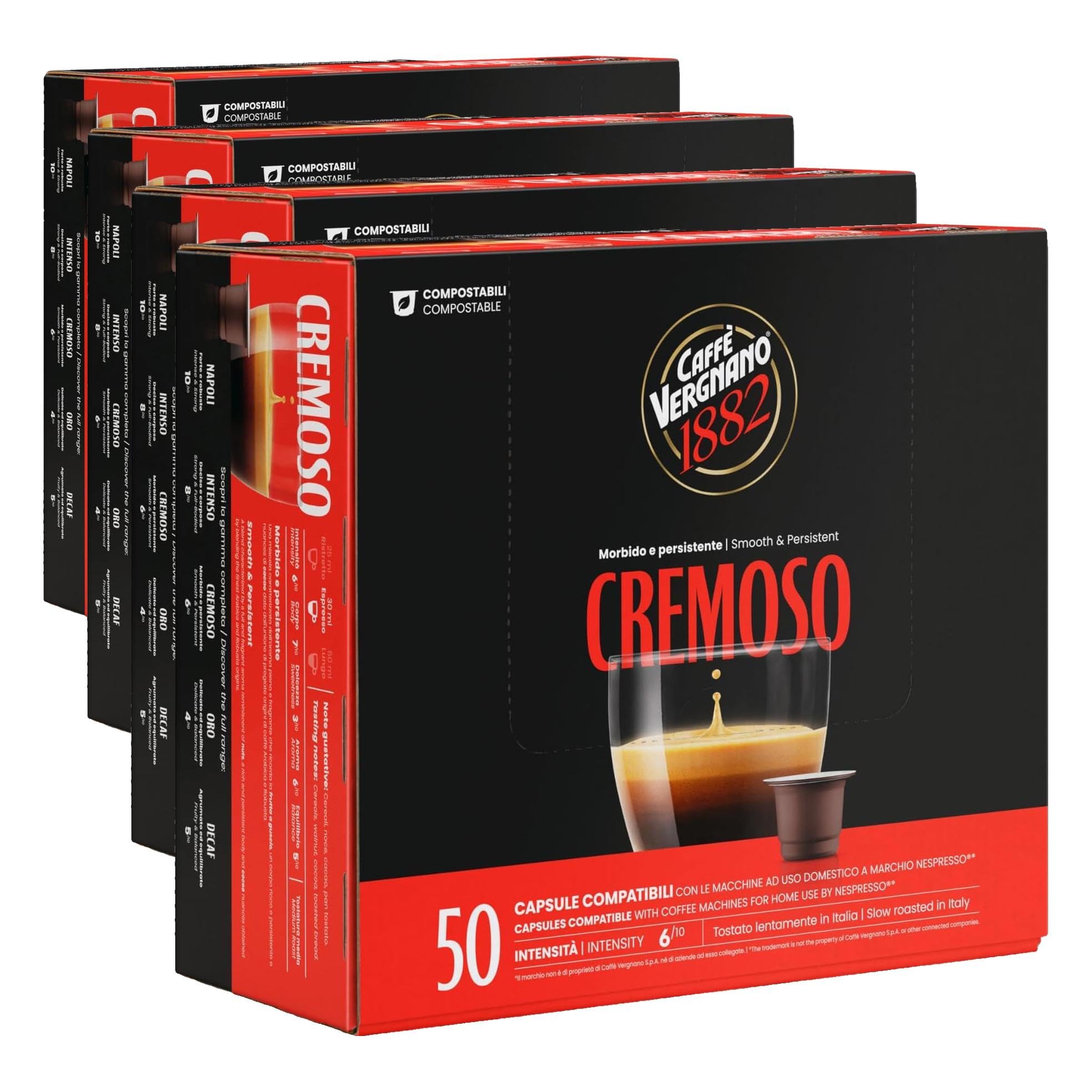 Caffè Vergnano 1882 - Capsule Compatibili Nespresso, Cremoso (Confezione da 4)