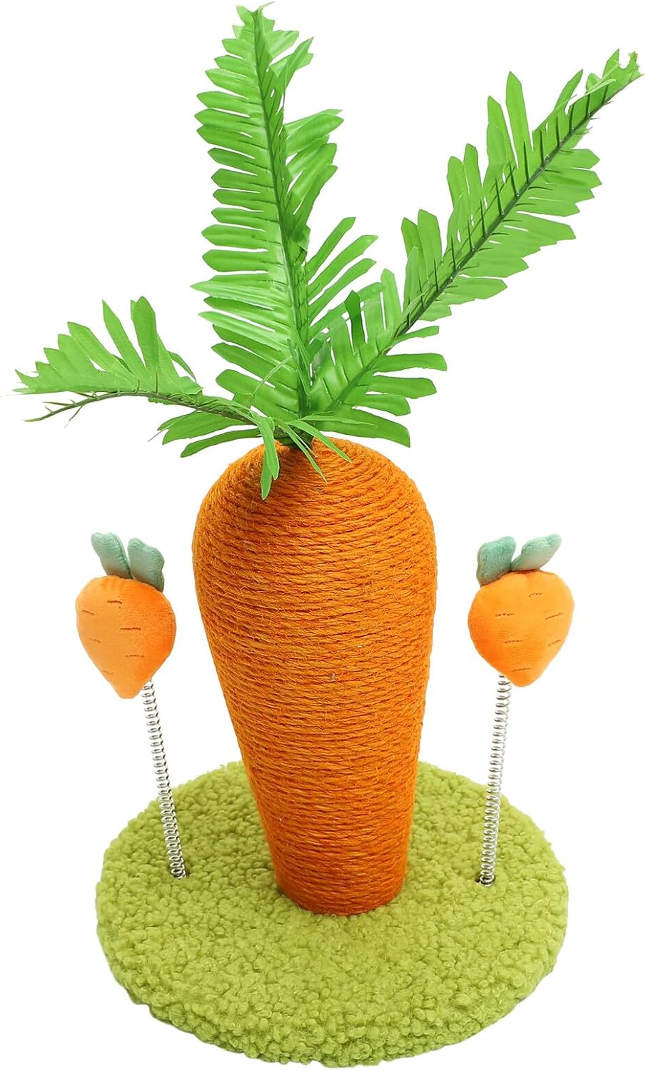 jojofuny Cat Scratch Pillar and Climbing Set Sisal Material Carrot Shape Cat Scratching Post with Claw Grinding Surface Wear-Resistant Indoor Play and Kittens