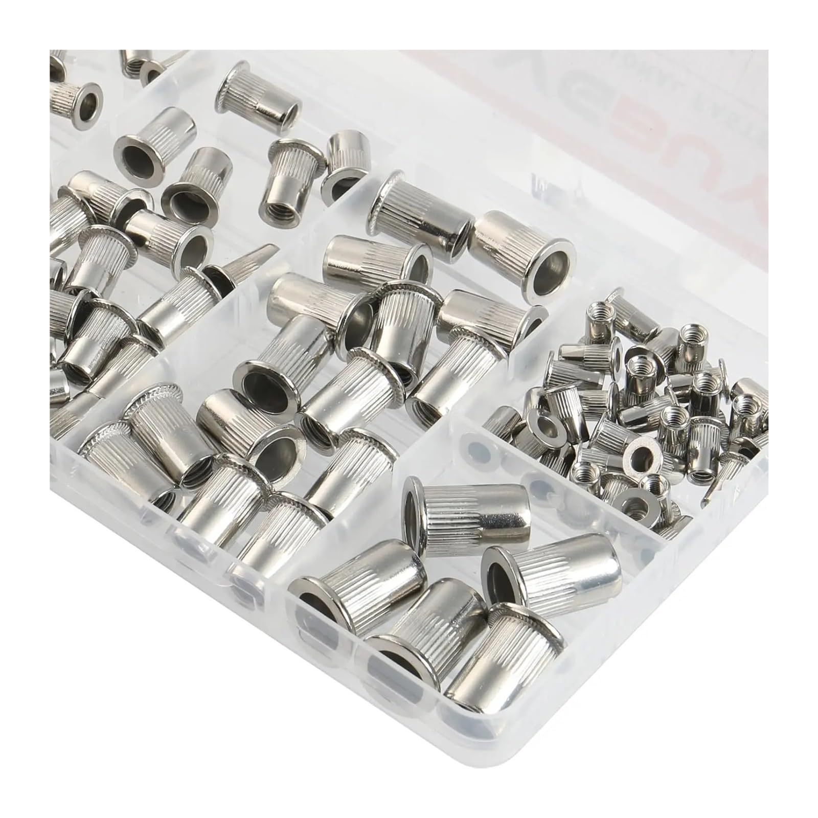 Di dadi for rivetti metrici e rondelle M4 M5 M6 M8 M10, in acciaio inossidabile 304, dadi for inserti filettati a testa piatta, zigrinati(M4x10 100pcs)