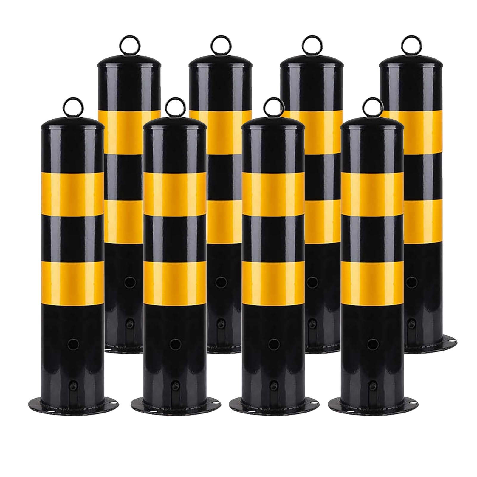 Poteaux de sécurité jaunes à boulonner pour barrières de sécurité routières
