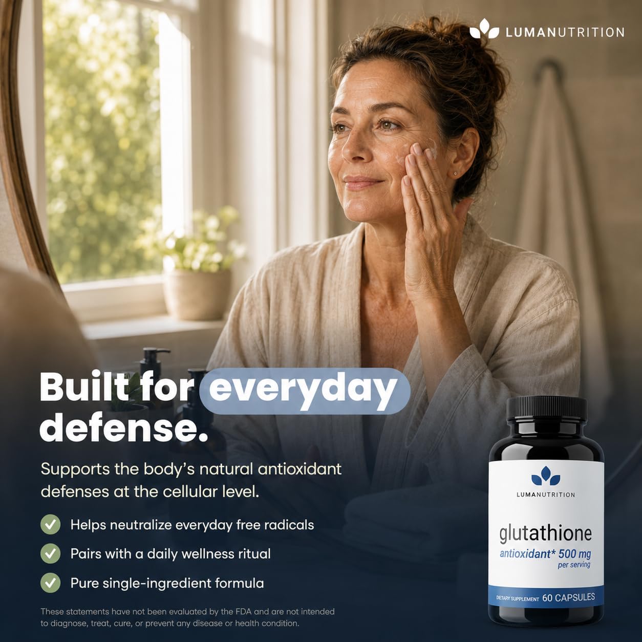 Luma Nutrition Premium Glutathione Supplement - 500mg - 60 Capsules — Amazon image 5
