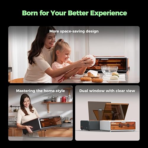 Miniatura 5 de Creality Falcon - Grabador láser A1 de 10 W, salida potente de 80,000 mW, totalmente cerrado, velocidad de 23.622 ins, posicionamiento automático de