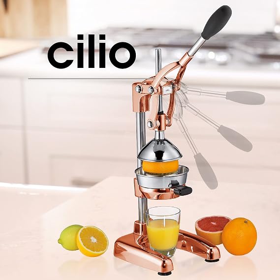 Cilio Commercial Grade Citrus Press Juicer, Copper