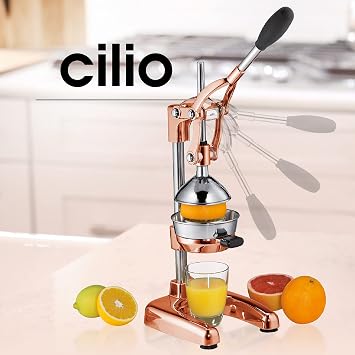 Cilio Commercial Grade Citrus Press Juicer, Copper