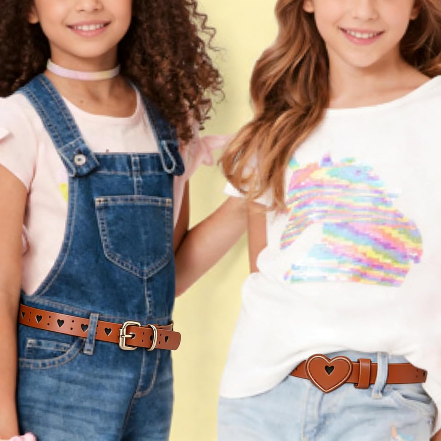 Kids Belt for Girls Boys - Skinny PU Leather Belt Heart Hole Pin Buckle Youth Toddler Belts for Uniform Casual - Image 4