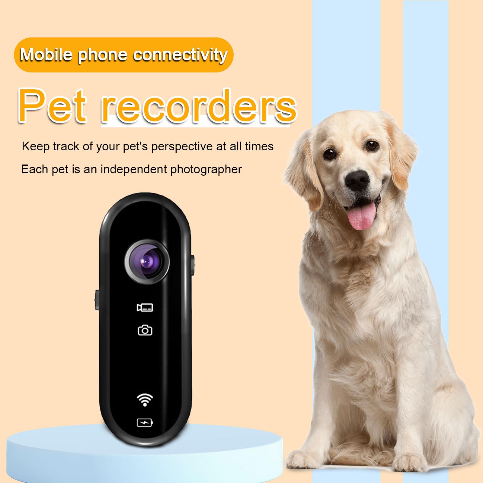 Pet Camera Collar, 1080P 120° grandangolare per gatti con fotocamera, registrazione video con scheda SD da 32 G, fotocamera USB ricaricabile per cani e gatti