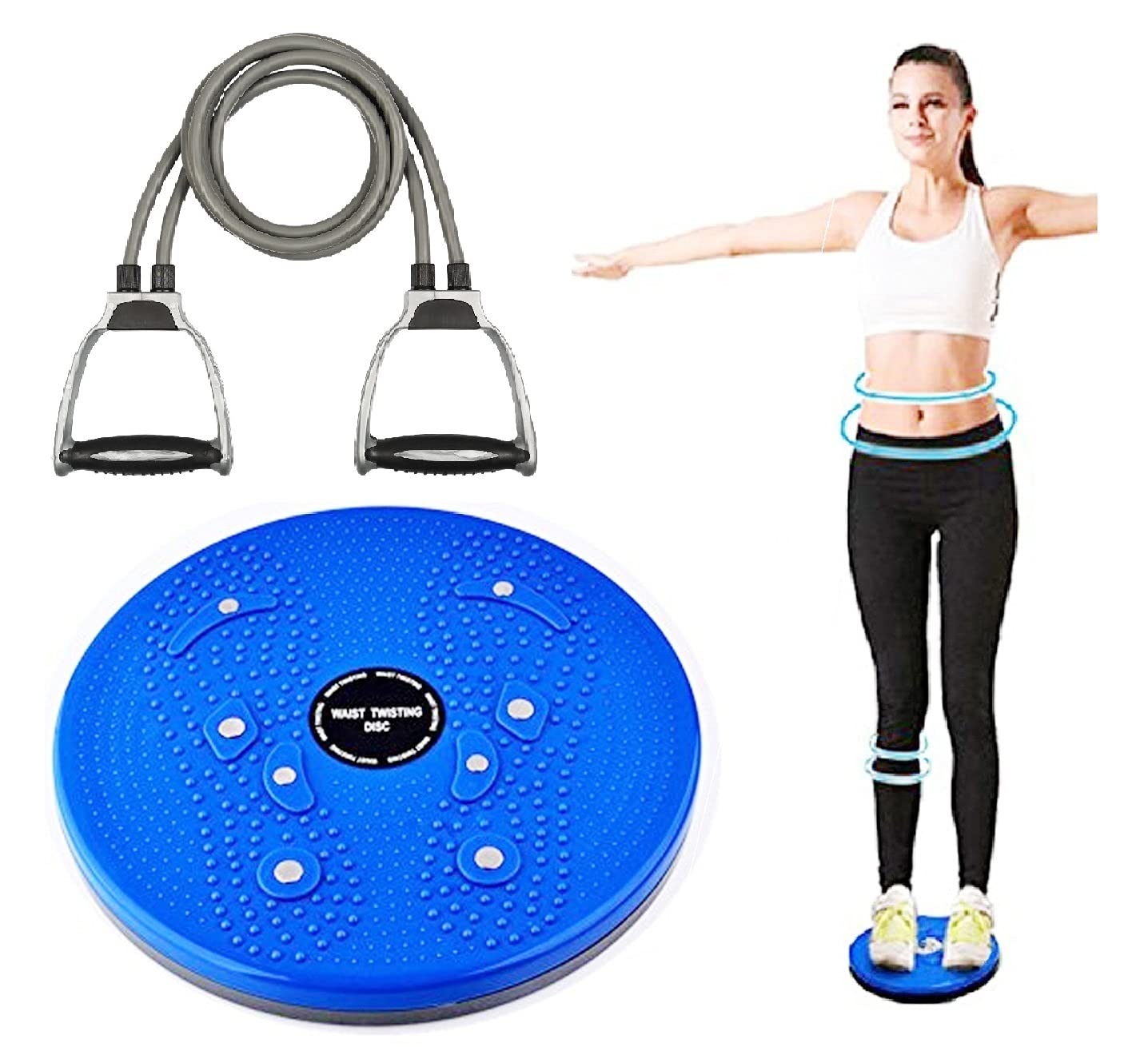 Tummy Twister + Resistance Band Toning Tube Ab Exercise Equipment Home Gym Workouts & Fitness Exercise Training Equipment for Men & Women (B095KBJ9X4) Amazon Price History, Amazon Price Tracker