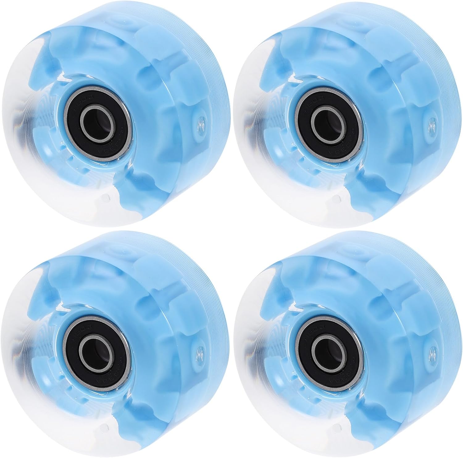 Light up Roller Skate Wheels 4pcs Pu Skating Wheels for Double Row Inline Skates Suitable for Indoor and Outdoor Use