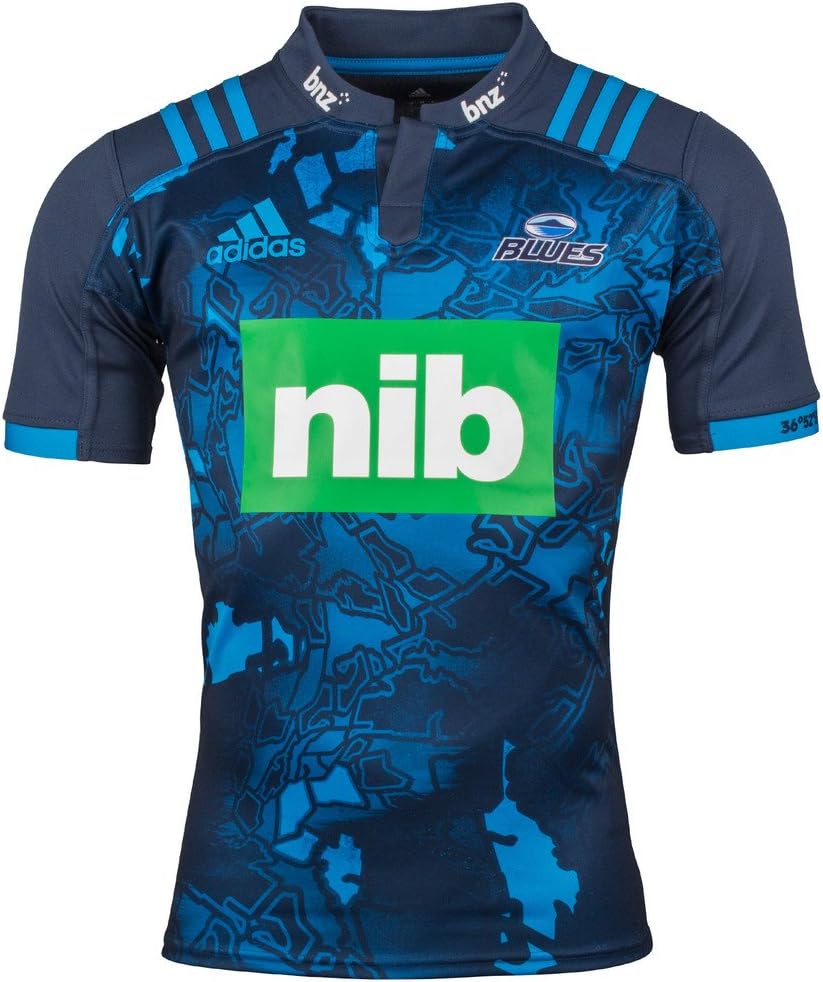 adidas Aukland Blues Territory Super Rugby 2017 Jersey - Mens - Mineral Blue - XXL