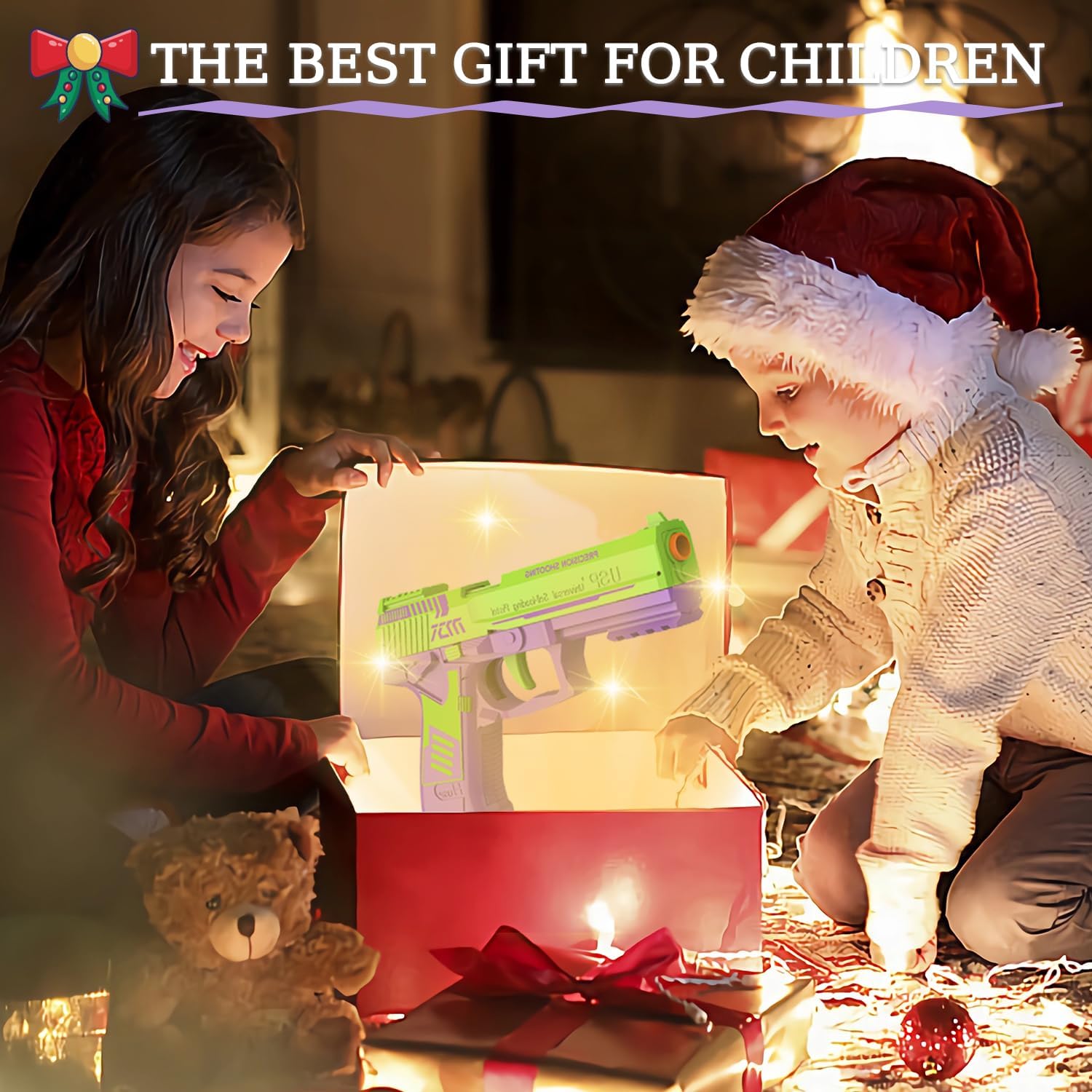 Automatic Shell Ejection Toy Gun with Soft Bullet- Automatic Reloading Rebound Toy Gun Pistols for Shooting Game Educational Toys Gifts for Kids Boys Girls (USP-Green)