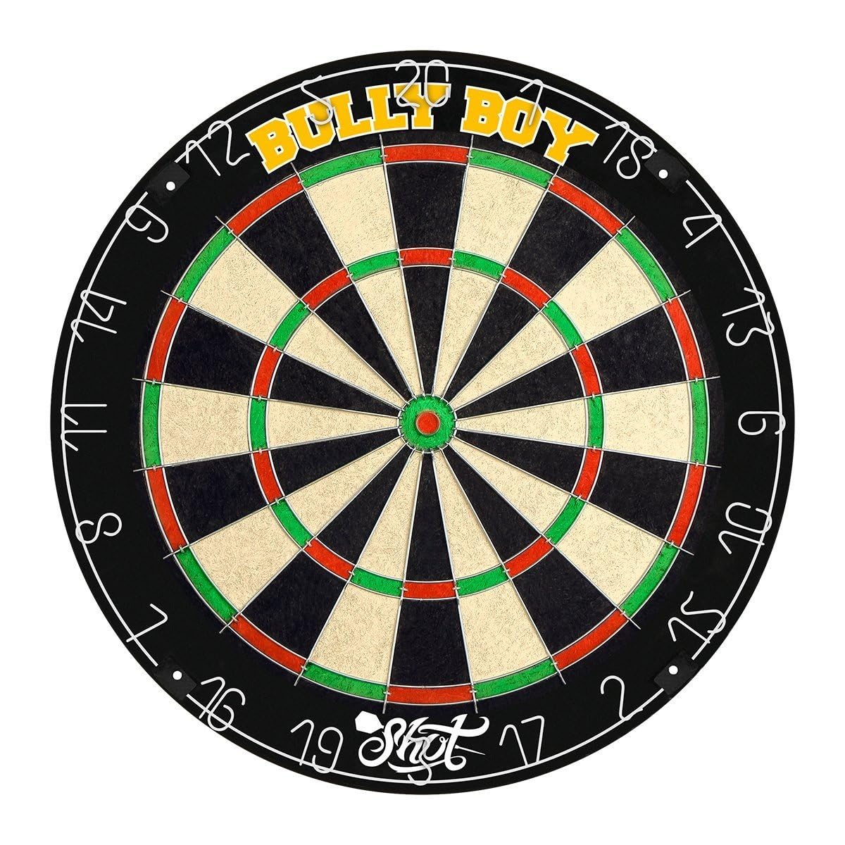 Shot! - Michael Smith Bully Boy Bristle Professional Dartboard | Sisal Construction | Black Finish | Dartboards Category | Ideal for Enthusiasts, Black, Sisal
