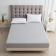HZDHCLH Fitted Sheet Single Grey Bed Sheet Deep Pocket 14 inch (35 cm) Easy Care - Soft Brushed Microfibre Fabric Breathable Shrinkage and Fade Resistant 90 x 190cm