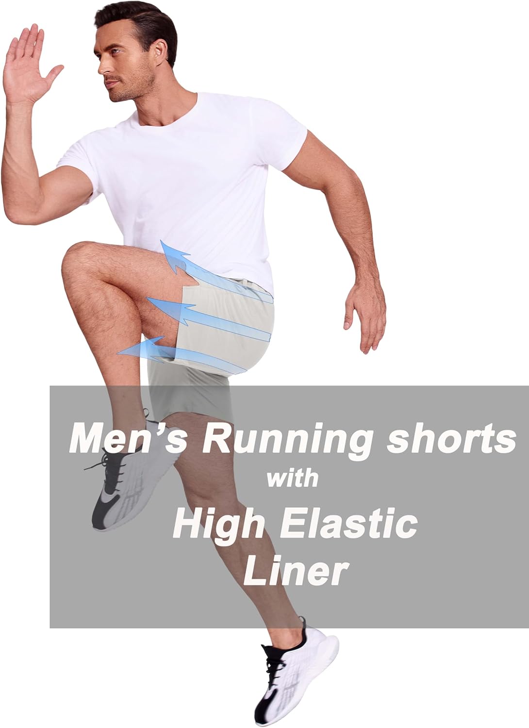 COOFANDY Men's 2 in 1 Running Shorts 2 Pack Athletic Shorts Quick Dry Gym Training Workout Shorts with Pockets