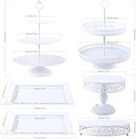 Vista 3 de GMWD Juego de soportes de metal para tartas, mesa de postres, pedestal, soporte para cupcakes, plato de dona, bandeja de servir para decoración