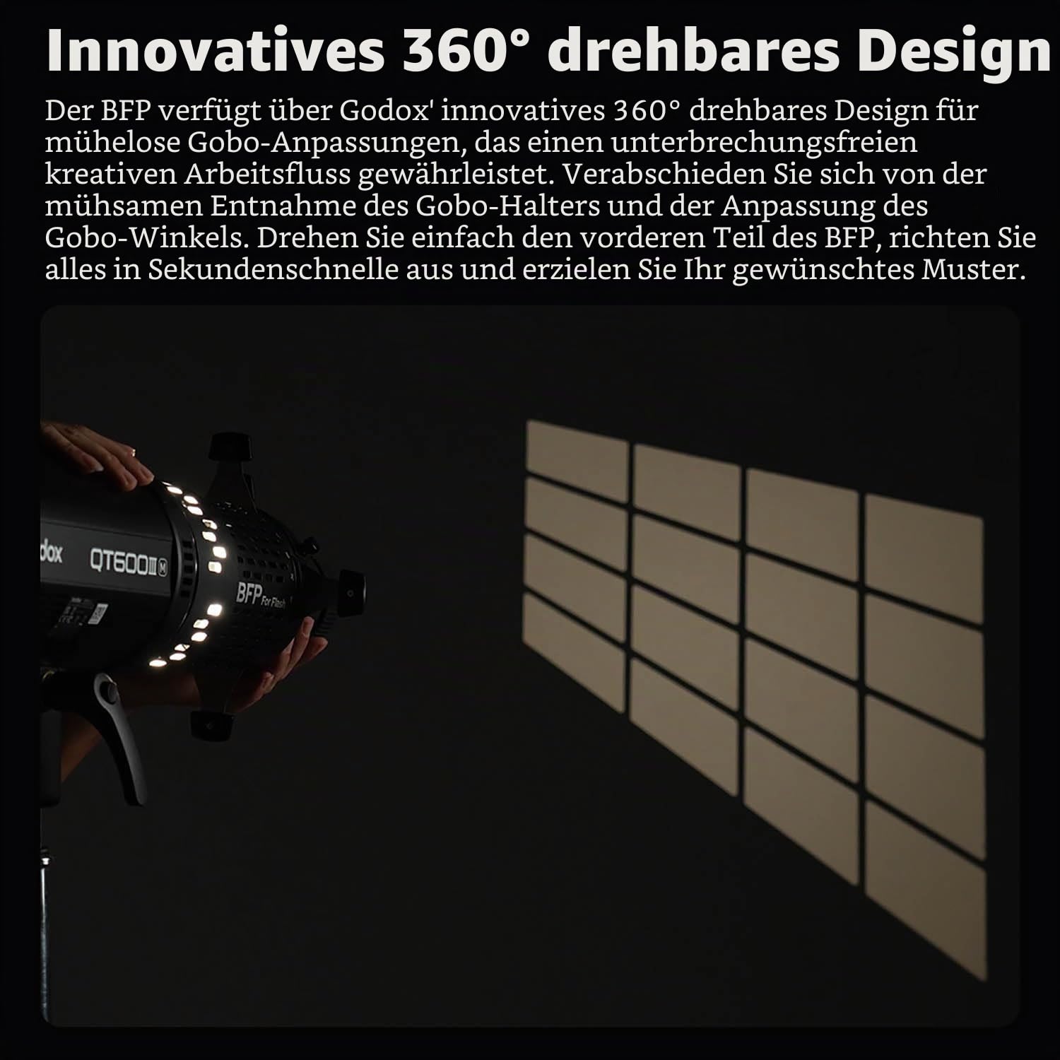 GODOX BFP Blitzlichtprojektor, für DP400IIIV DP600IIIV QT400III QT600III SK400II SK400IIV MS300 AD600Pro Stroboskoplicht und GODOX Mount AD300Pro (BFP KIT2)