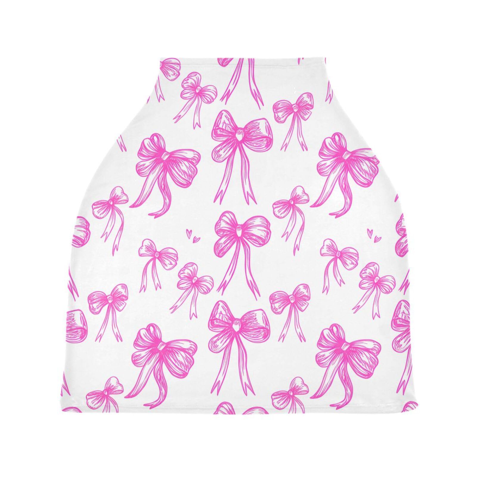 Bulletgxll Cute Bows Car Seat Covers for Babies Breathable Nursing Breastfeeding Cover Multi-Use Infant Carseat Canopy and Stroller Cover for Boys Girls