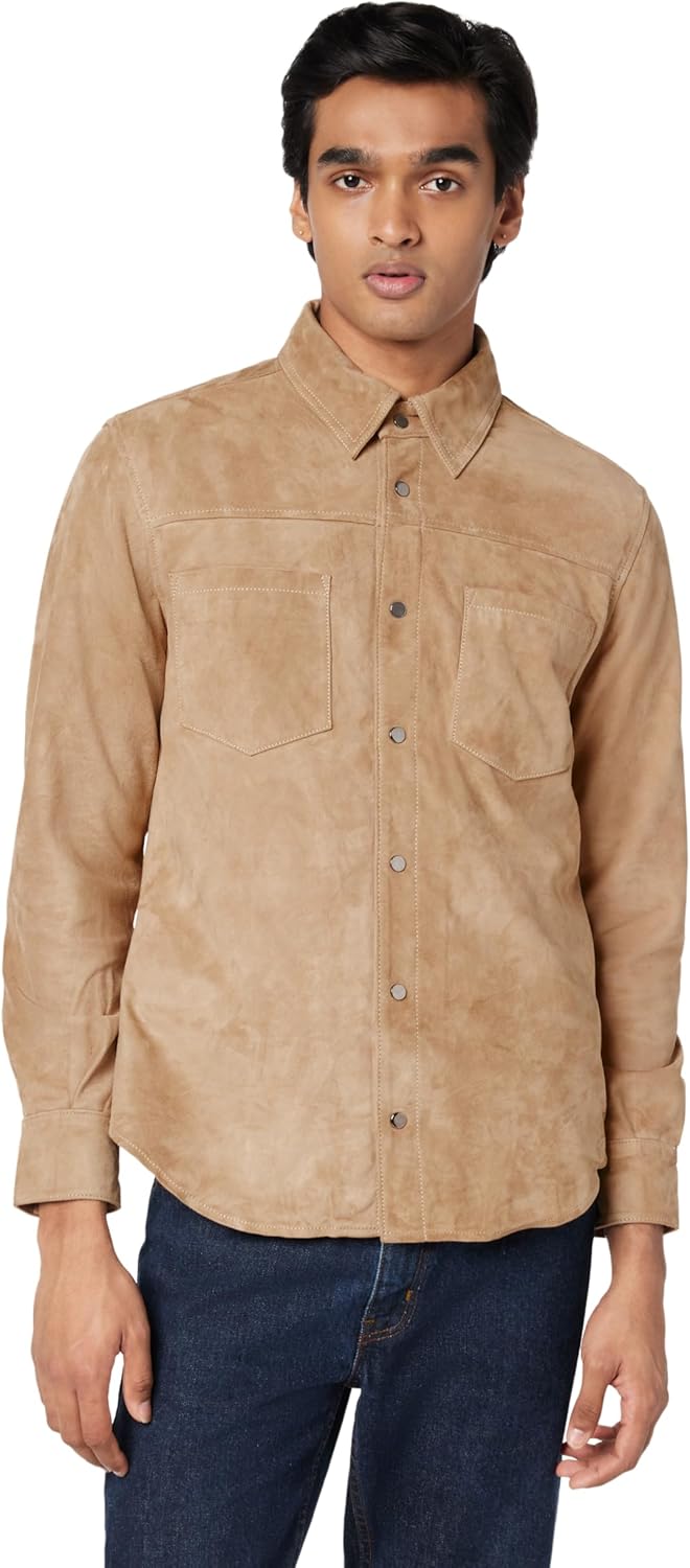[BLANKNYC] Men's Luxury Clothing Suede Shirt Jacket, Comfortable & Stylish Shacket