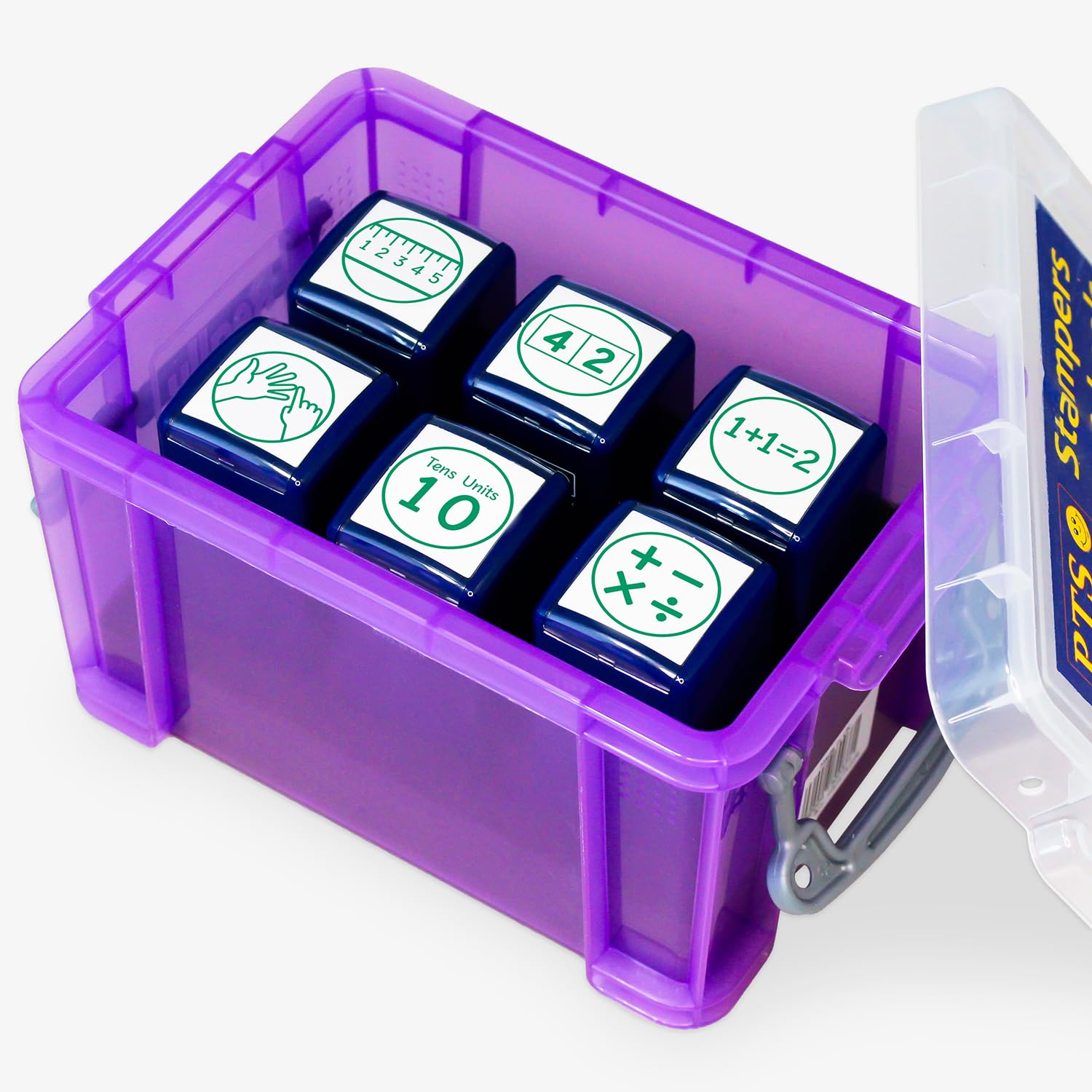 6 Numeracy Stampers Teachers Motivational Feedback Marking Stamper Box Set School Pupils Work 25mm Primary Teaching Services (Green)