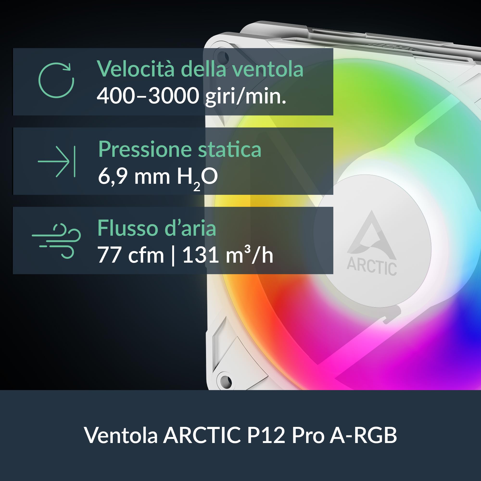ARCTIC Liquid Freezer III Pro 240 A-RGB bianco - Dissipatore AIO CPU, 2 x 120 mm Raffreddamento a Liquido, Radiatore 38 mm, Pompa PWM, Ventola VRM, AM5/AM4, Intel LGA1851/1700 Telaio di Contatto -