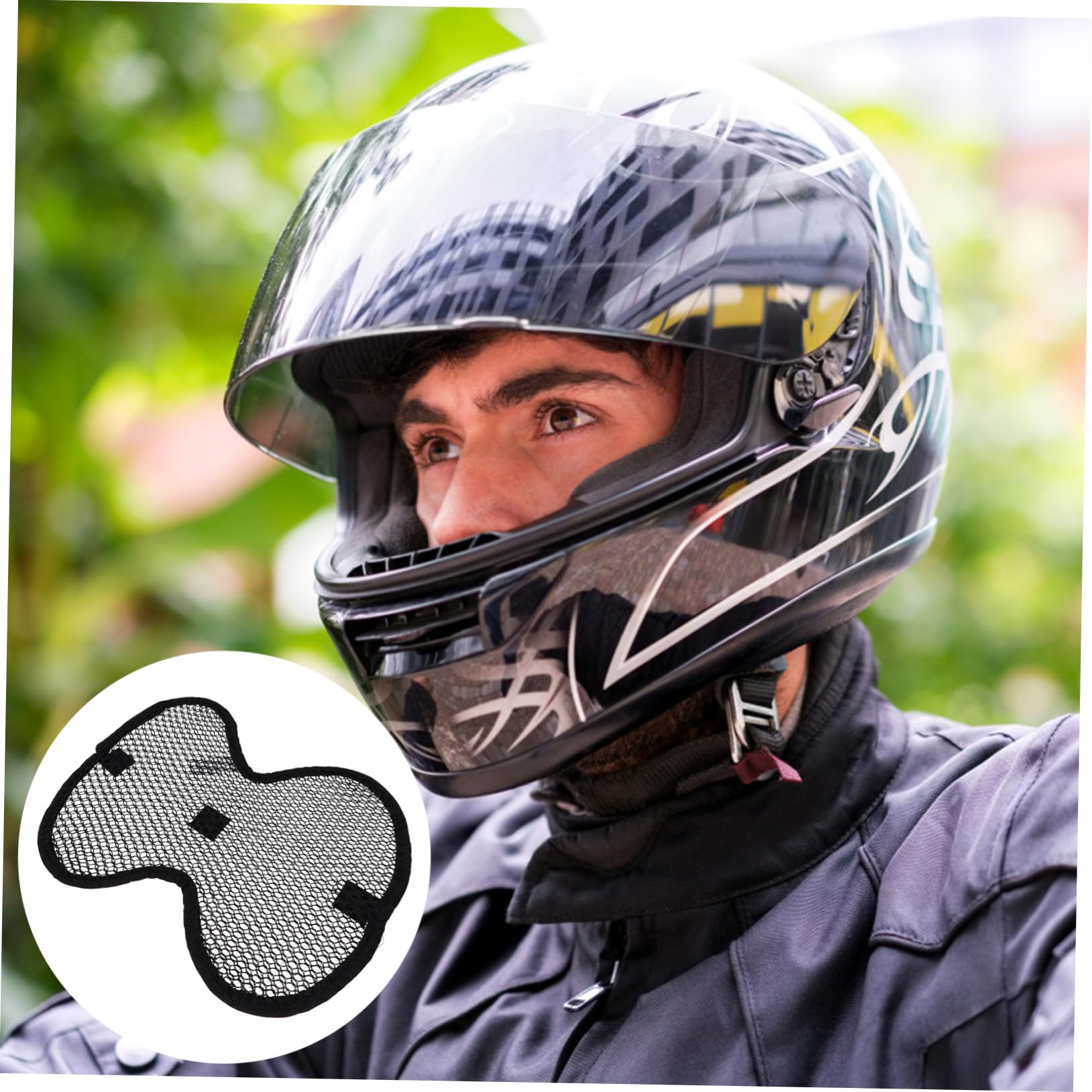 OUNONA 2pcs Cushion Pads Breathable Heat Insulation Lining -skid Sweat Absorption Comfortable Textile Material Compatible Helmets