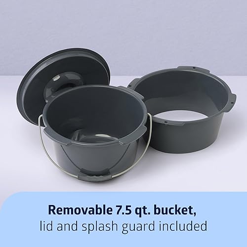 Miniatura 6 de Medline Cómoda de noche ajustable de acero 3 en 1 con protección Microban, inodoro portátil de noche, capacidad de peso de 350 libras, cubo