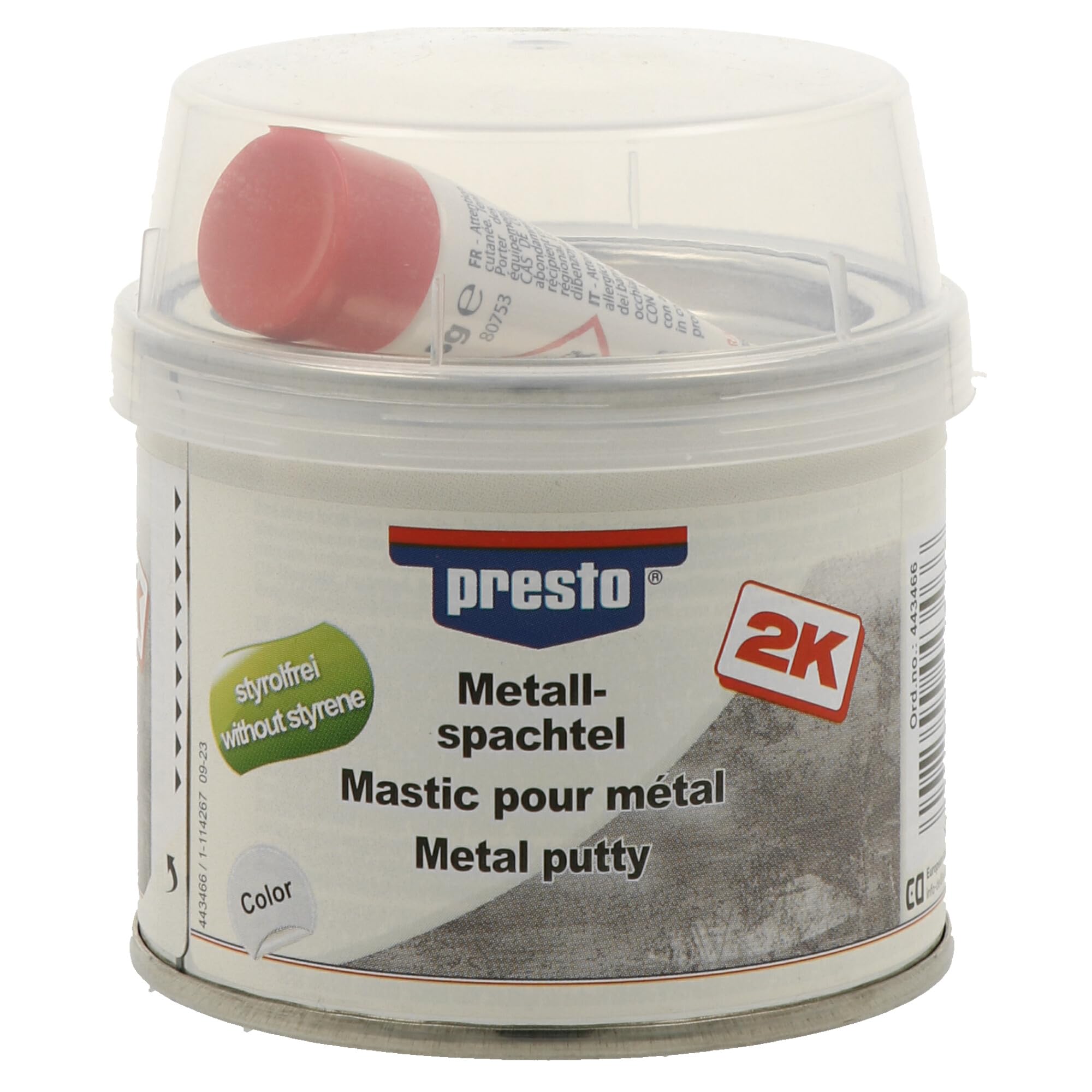 Presto 443466 styrolfrei 250 g Metallspachtel 250g, grau