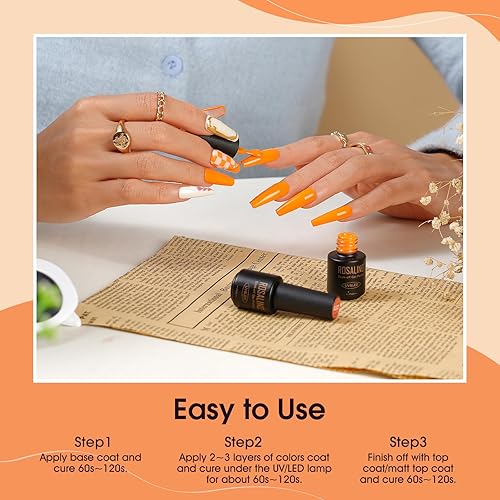 Miniatura 6 de ROSALIND Juego de 65 esmaltes de uñas de gel, juego de uñas de gel de 60 colores con capa base superior brillante y mate, colección de regalos para