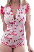 Vista 1 de Littleforbig Mameluco de algodón con estampado de corazones de princesa