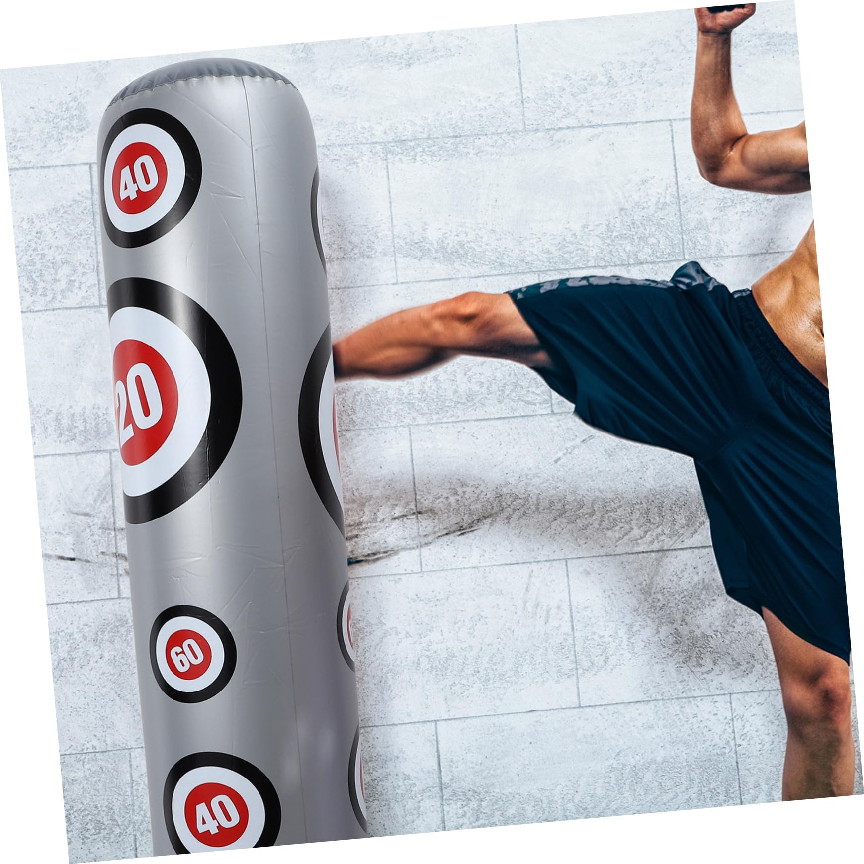 Hemobllo Renforce PVC Boxe Gonflable Adultes 1,6m en Colonne Couleur Protection Impacts Muscles Aléatoire et Garçon et Filles Maison Bureau