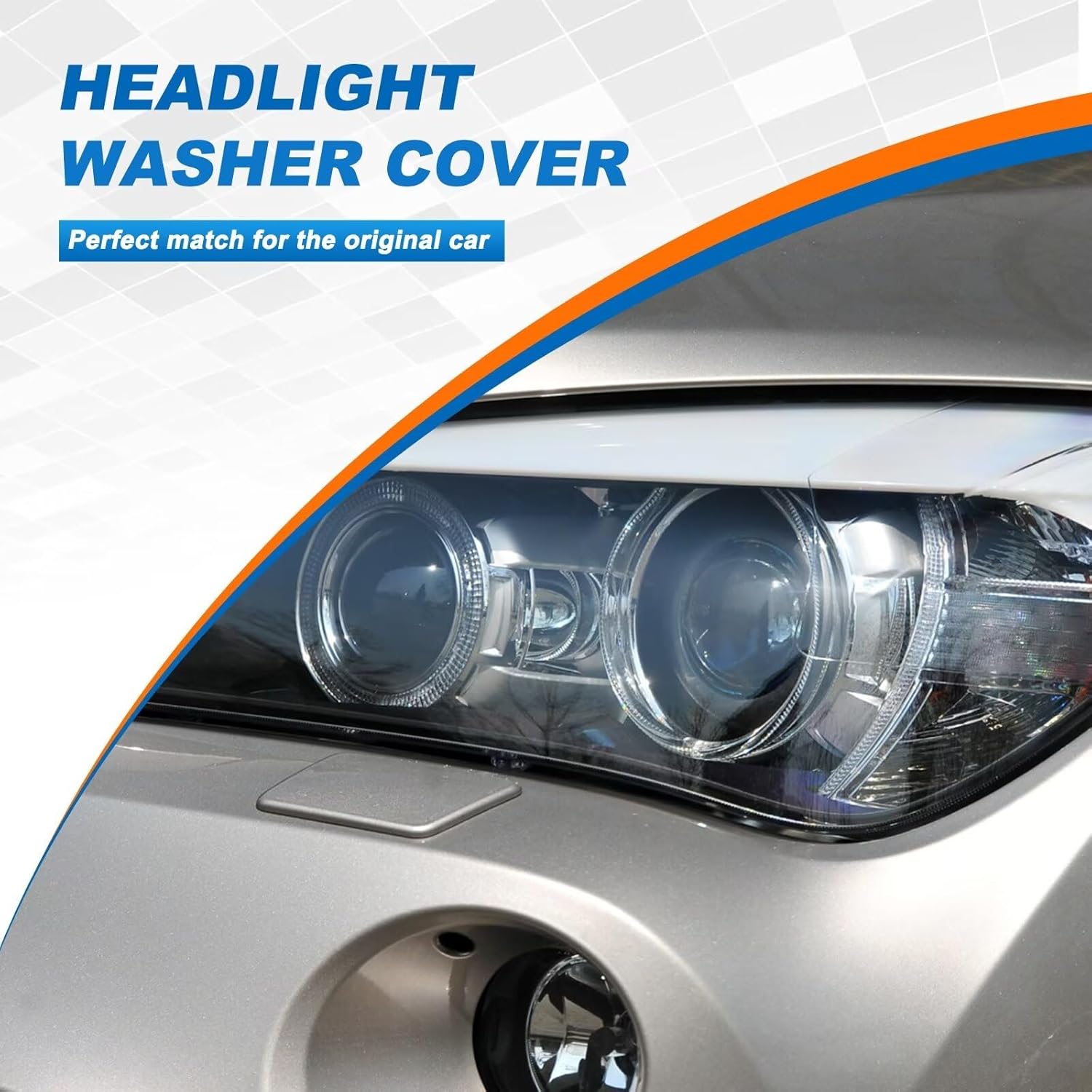 Car Front Bumper Replacement Headlight Washer Cover Fit for BMW X1 E84 2009 2010 2011 2012 51112993586 51112993585 (Marrakesh Brown, Left Driver Side) Left Driver Side Marrakesh Brown