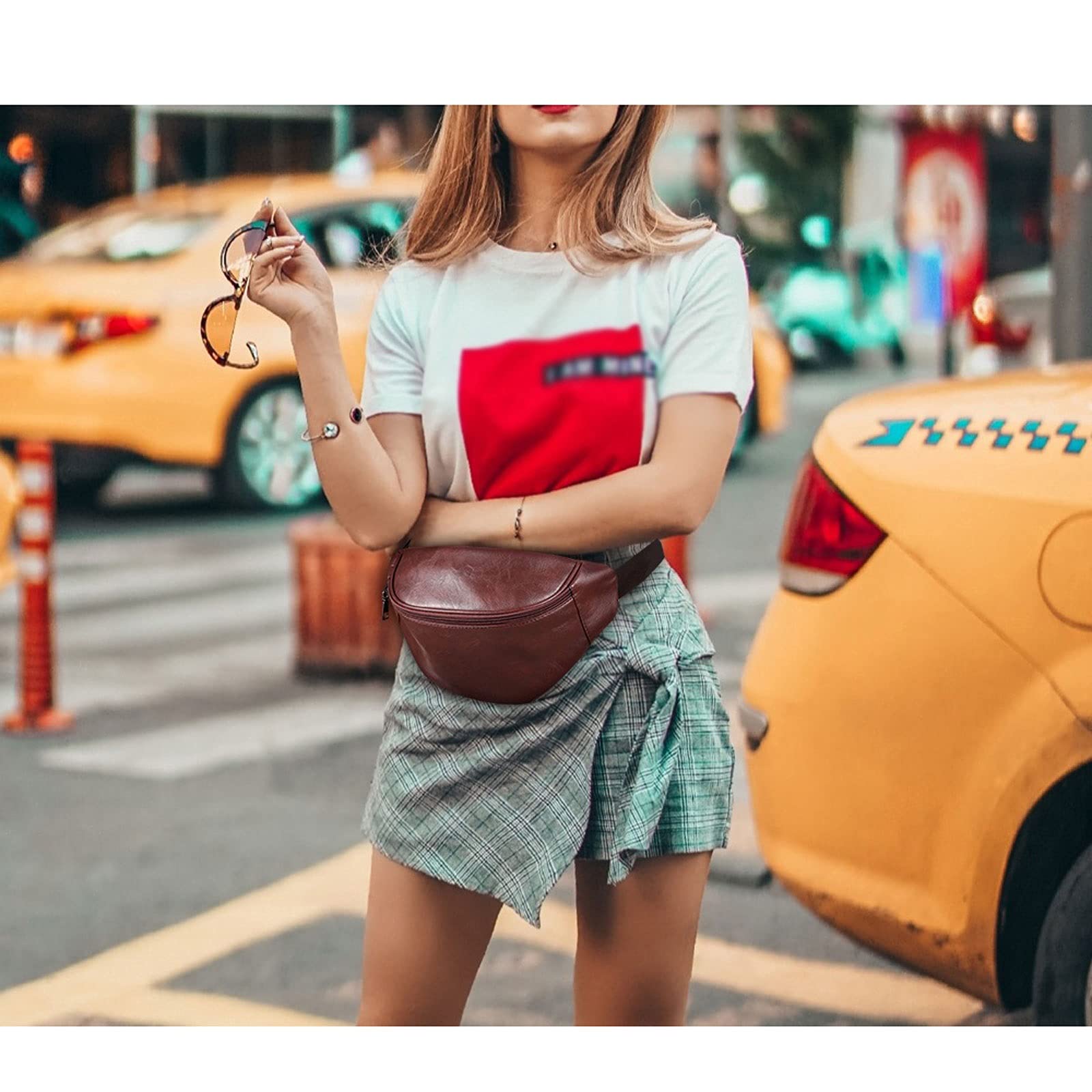 Bum Bag saszetki na talię, modna torba na talię Casual Hip Leather Pack Mężczyźni Kobiety Wodoodporna torba na klatkę piersiową Etui na telefon do sportów na świeżym powietrzu