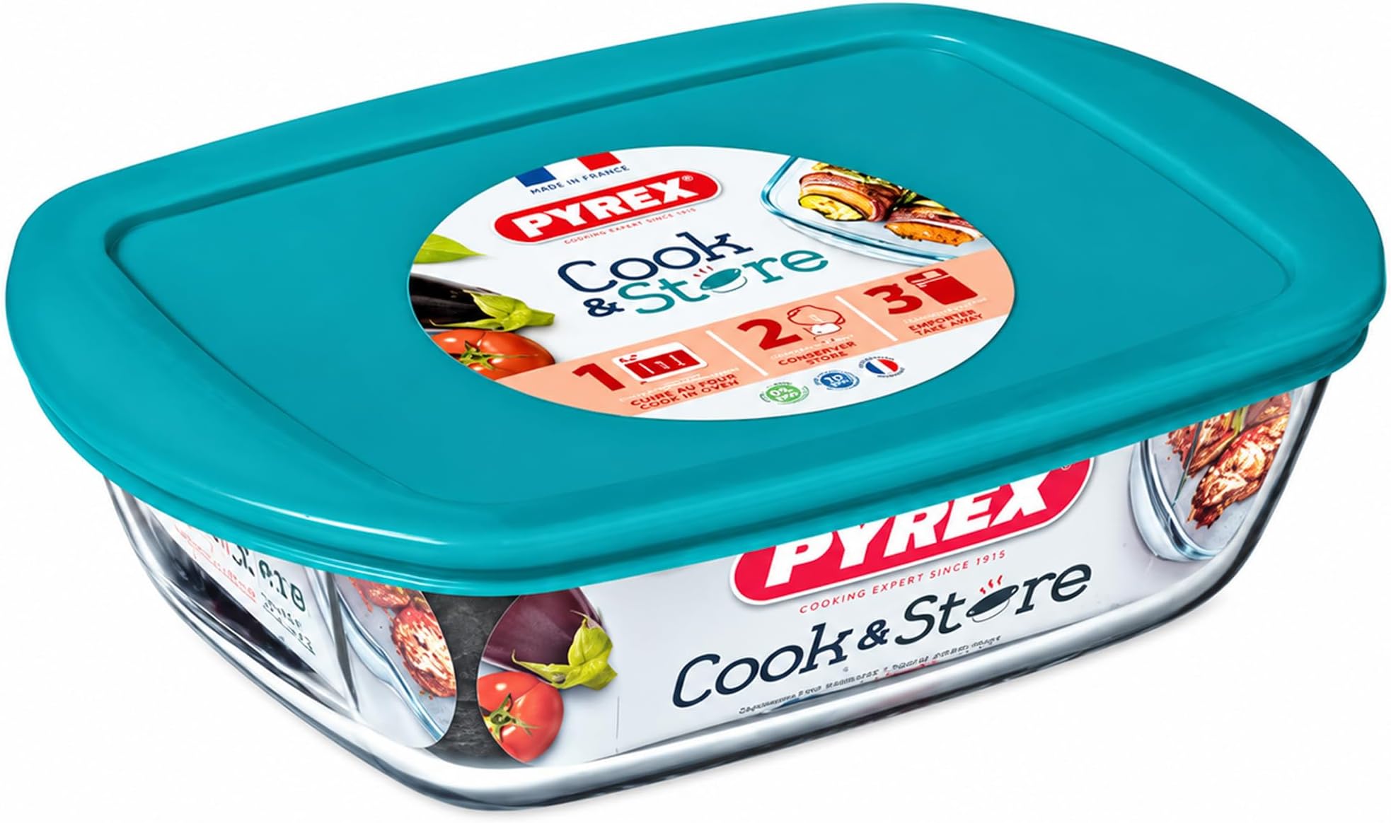 Pyrex Rectangular Shallow Version Dish With Lid - Multi Color