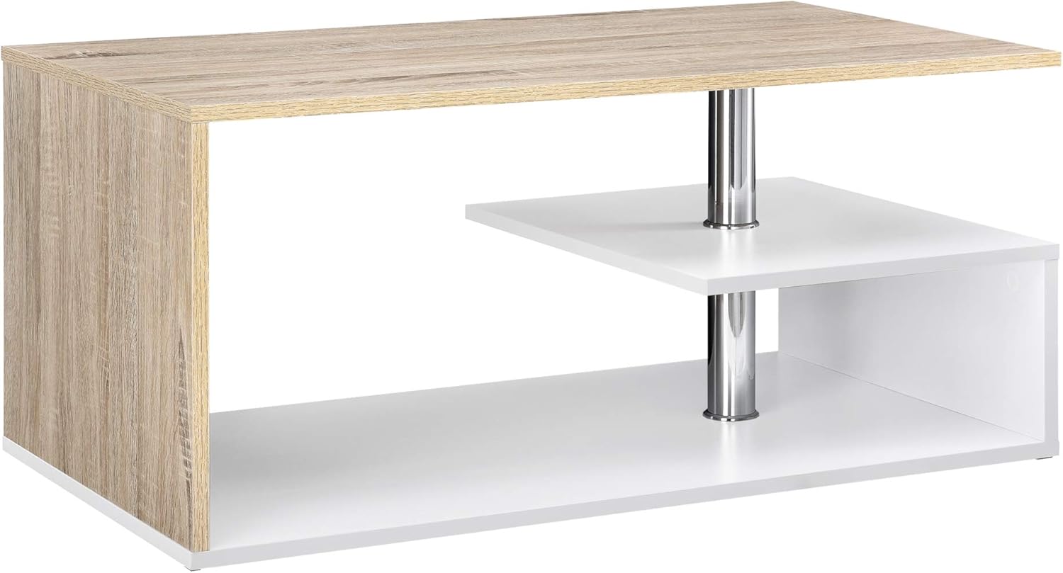 [en.casa] Table Basse Table de Salon avec Étagère Rangement en MDF 90 x