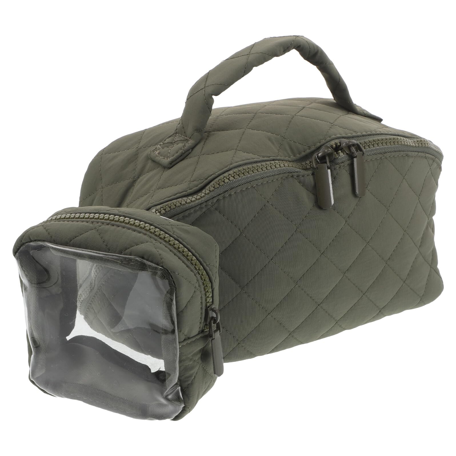 Borsa Cosmetici da Viaggio Donna Grande in Dacron Nera con Manico | Sezioni Multiple e Scomparto Principale Capiente, per Weekend e Palestra, Design Semplice ed Elegante