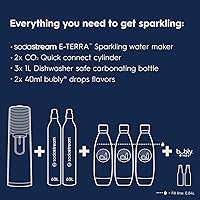 Vista 3 de SodaStream - E-TERRA - Máquina de soda PAQUETE DE VALOR 3 niveles automáticos de carbonatación Incluye 2 cilindros de CO2, 3 botellas aptas