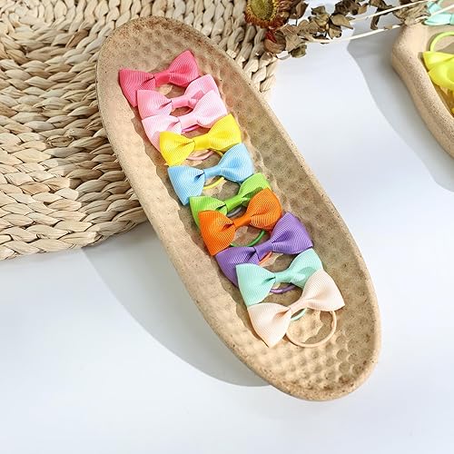 Miniatura 9 de 40 lazos (20 pares) para el pelo de perro con bandas de goma, lazos para cachorros para perros y niñas de tamaño pequeño, lazos para el pelo de