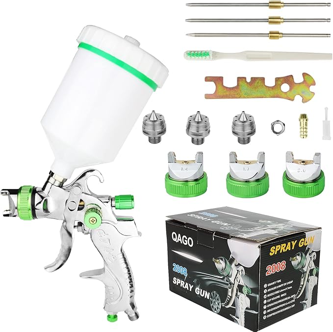 HVLP Spray Gun 1.4mm Tip with Replaceable 1.7mm 2.0mm