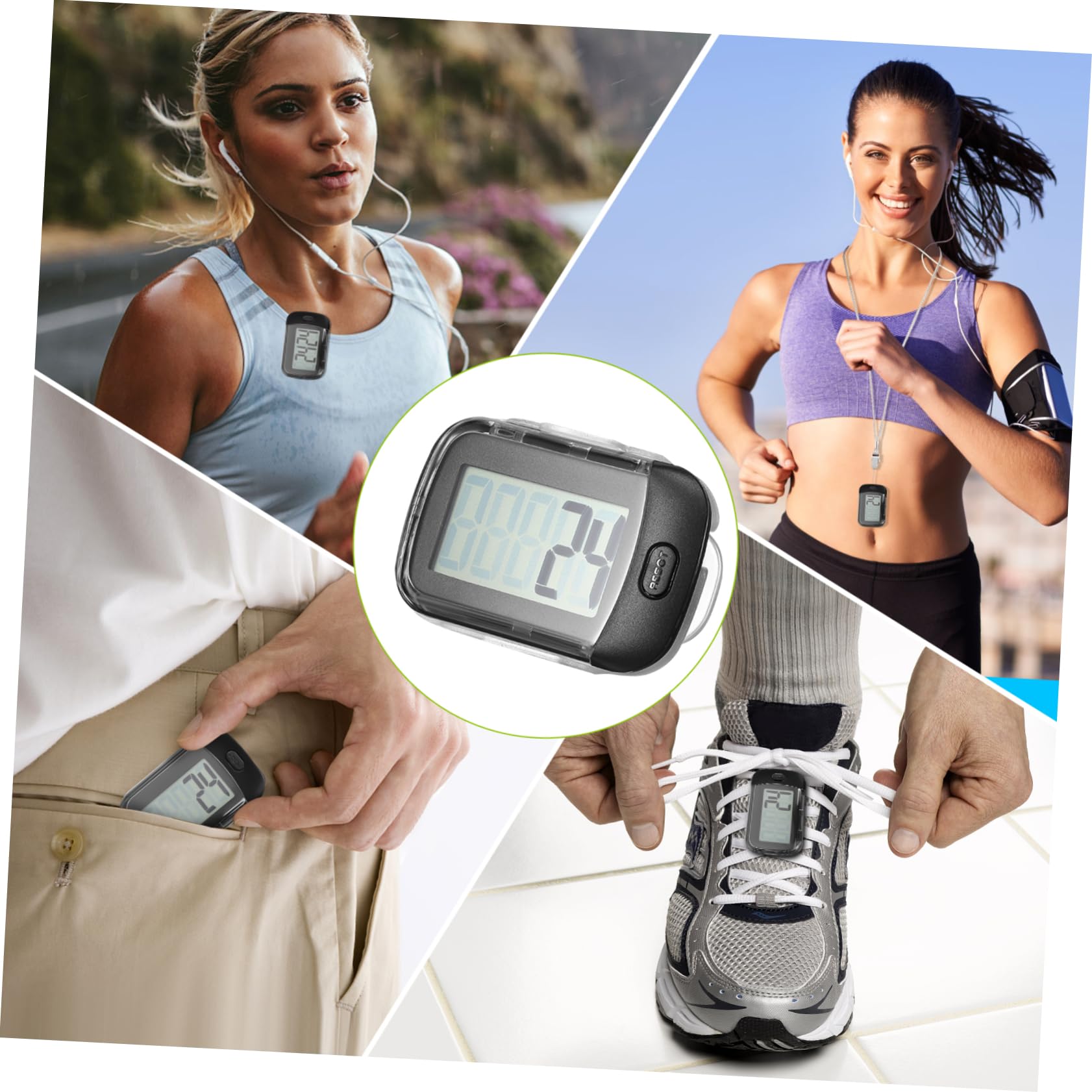 Schrittzähler Gehen mit Klipp klein Knöchel Schalter Wandern Sensor tragbar Laufmeilenzähler Laufbänder Fitness-Tracker Plastik Schwarz