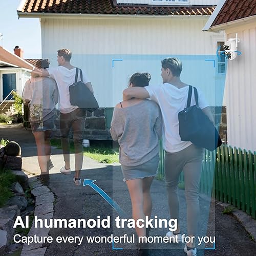 Miniatura 5 de Cámara de seguridad para exteriores de doble lente 2K, panorámicainclinación de 360, cámaras de enlace inalámbrico WiFi 2.4G para seguridad del