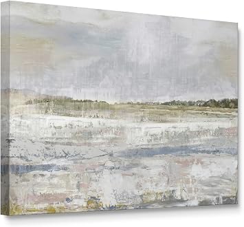 Niwo ART - Migneint، الفن التجريدي، ديكور المنزل الفني على الحائط، معرض ملفوف، ممتد، مؤطر جاهز للتعليق 16"x12"x1.5"